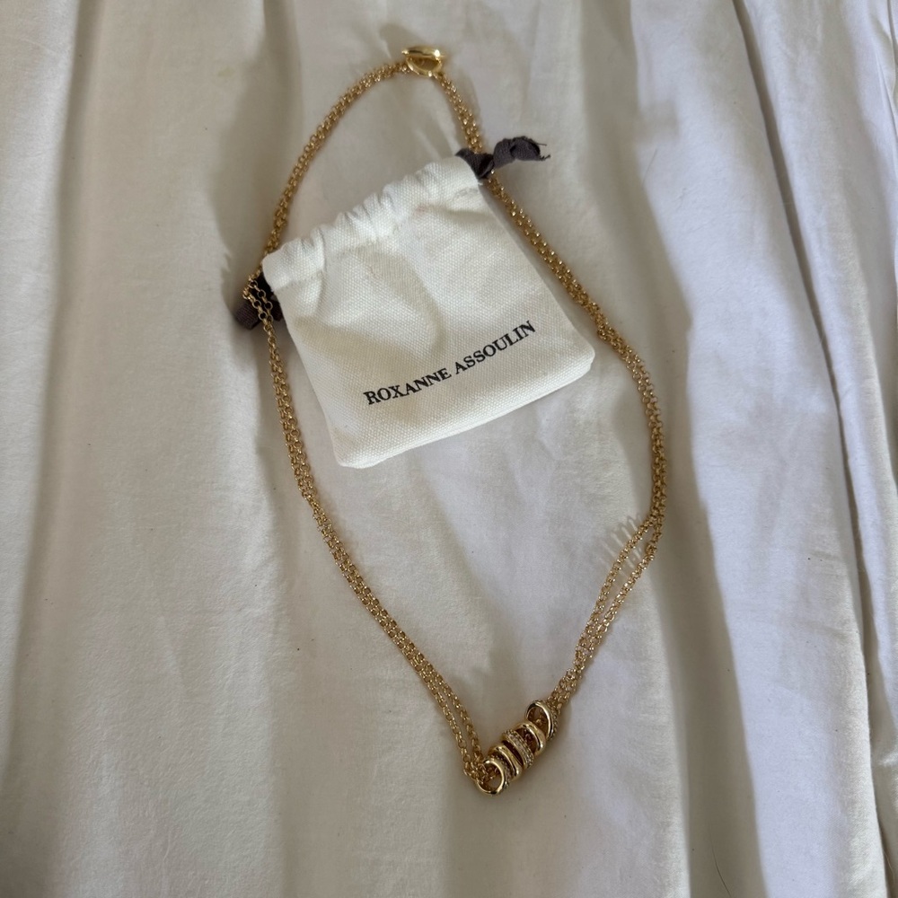 Roxanne Assoulin Gold Pavé Slider Necklace